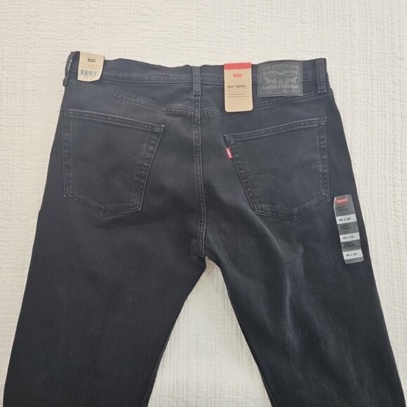 NEW Levi's 502 Jeans Men's 36x32 Black Tapered Leg NWT Stretch Denim Classic - Picture 9 of 16